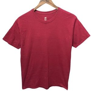 blank rich Red short sleeve crewneck casual work school spring summer fall shirt